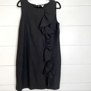 J Crew Simple Black Sleeveless Wool Dress